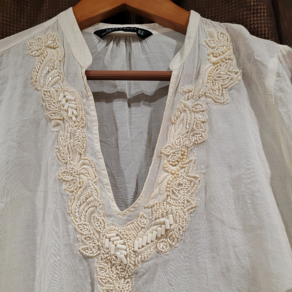 Womens Zara beaded blouse